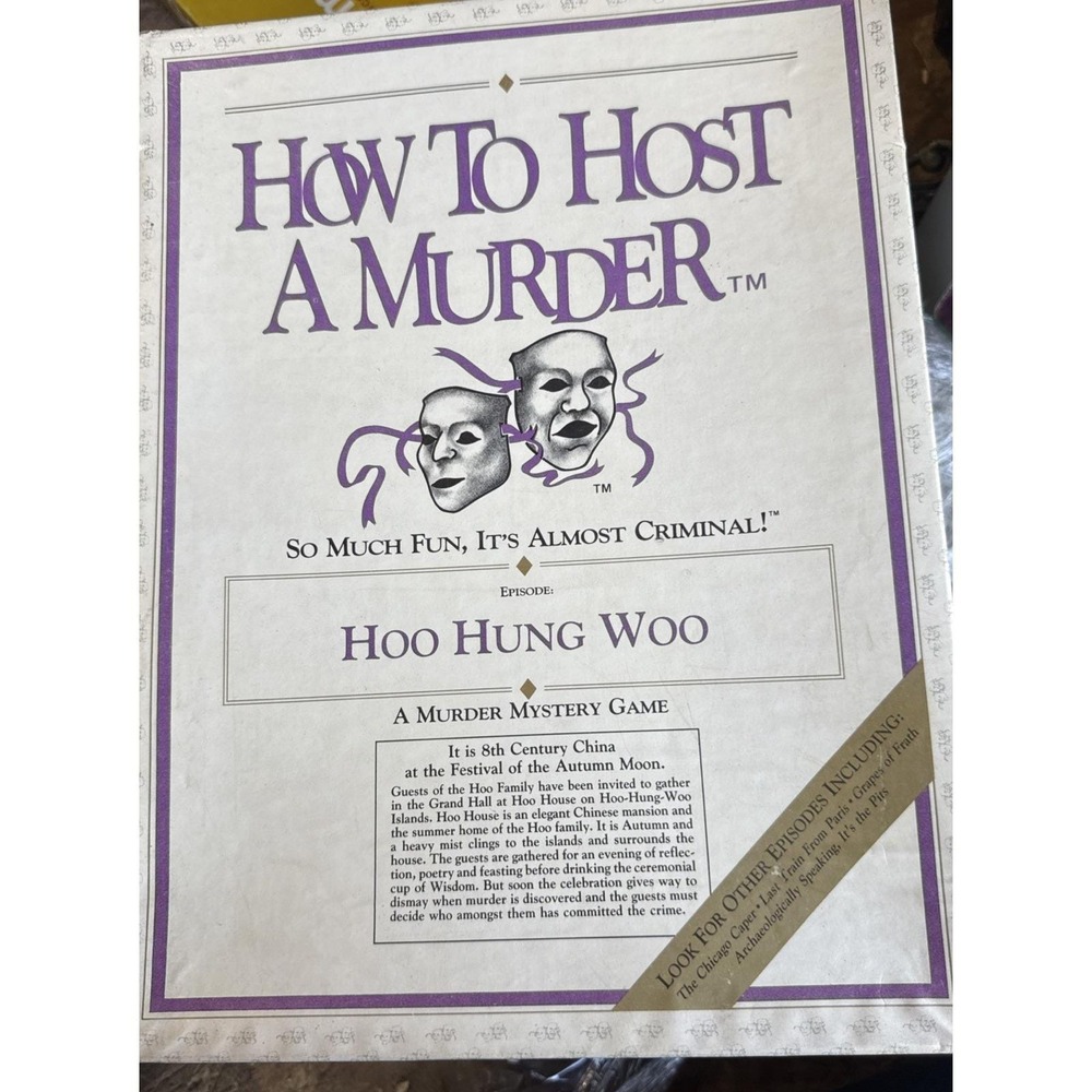 Vintage How To Host A Murder Hoo Hung Woo Murder Mystery Party Game (C) 1986
